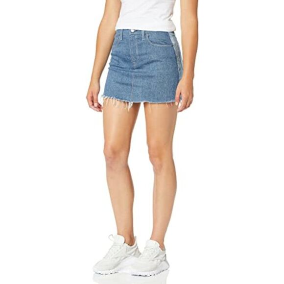 HUDSON Dresses & Skirts - HUDSON Womens Pencil Mini Skirt Blue Zippered Frayed 5 Pocket Juniors 30